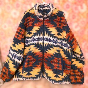 Gorgeous Pendleton for Ariat Zip-Up Night Dance Sherpa Fleece Jacket Men's XXL